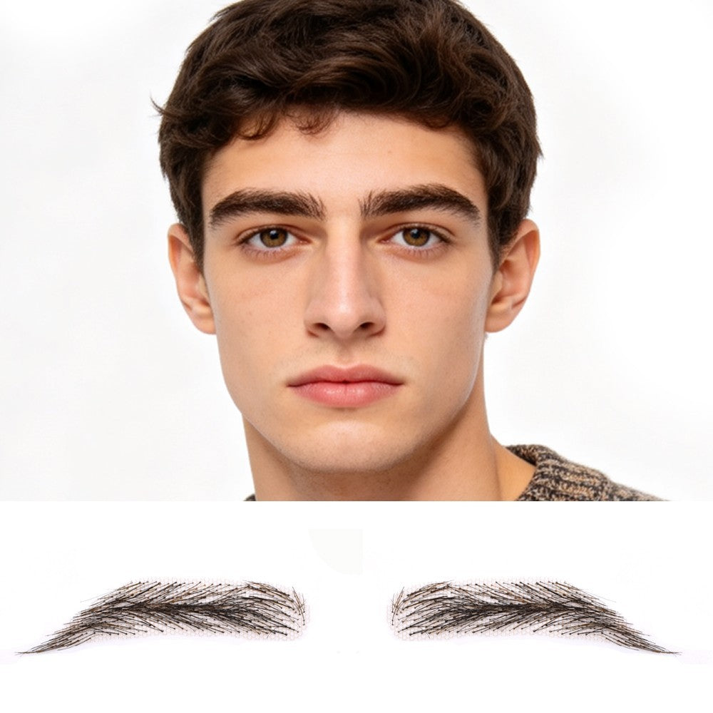 Human Hair Eyebrow for Men - Handmade Natural-Look Lace False Brow