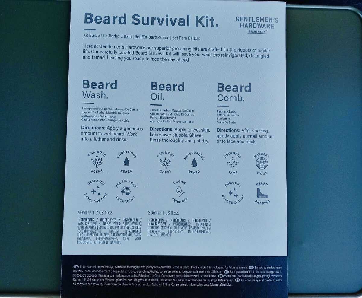 GH Gentleman's Hardware Beard Survival Kit Brand New Comb Plus Creams