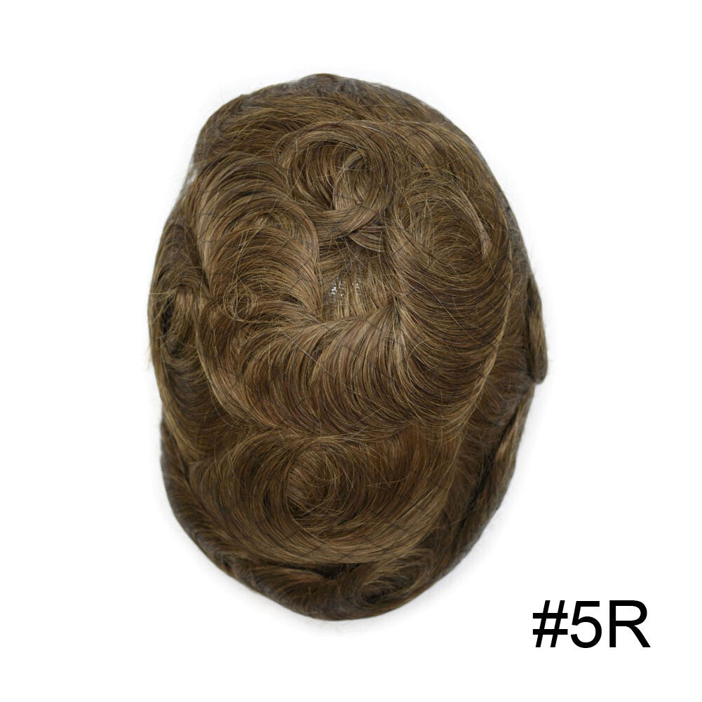 Full Poly Thin Skin Human Hair Toupee for Men - Durable, Invisible, Customizable