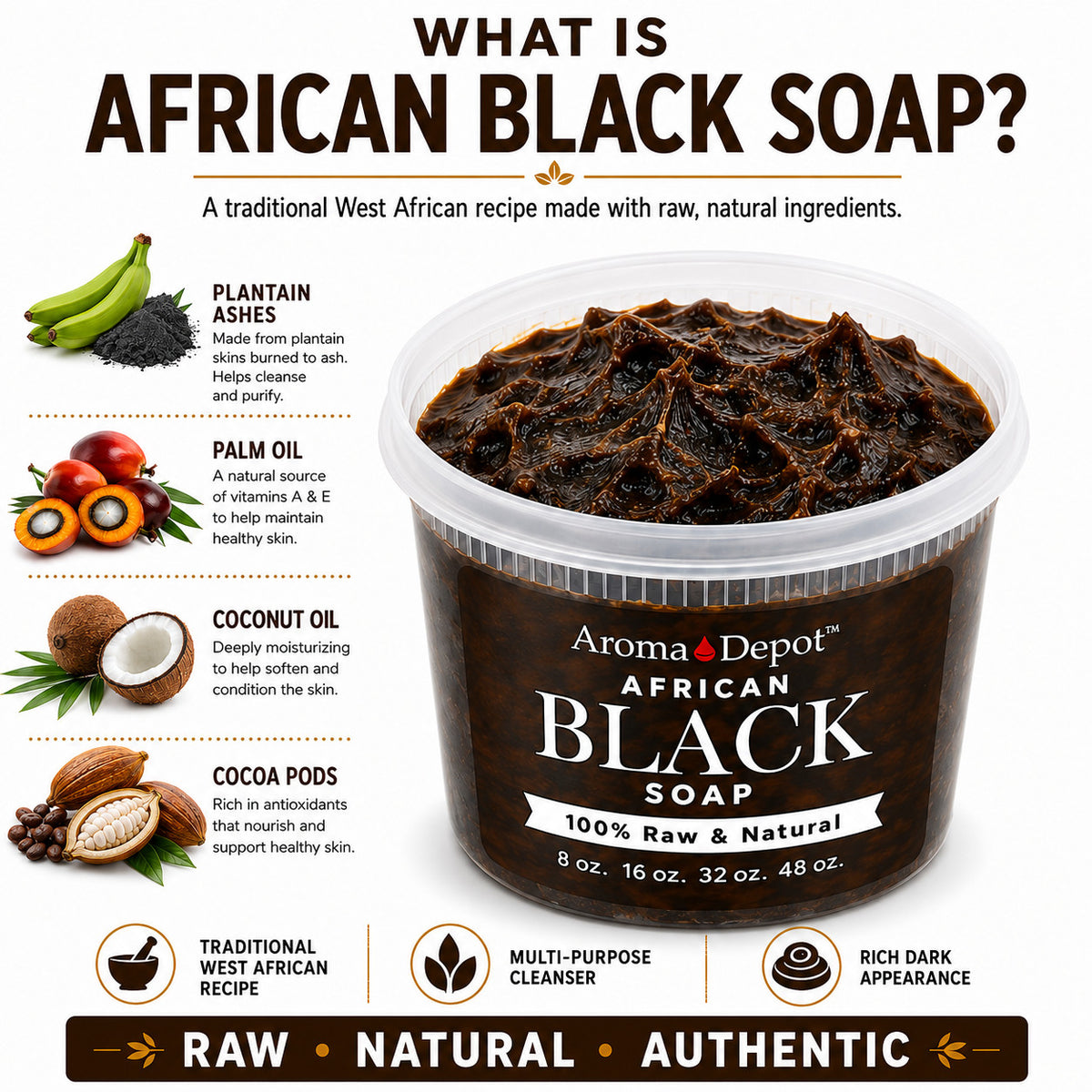 African Black Soap Paste & Shea Butter Combo Set - Natural Skin Care 8 oz