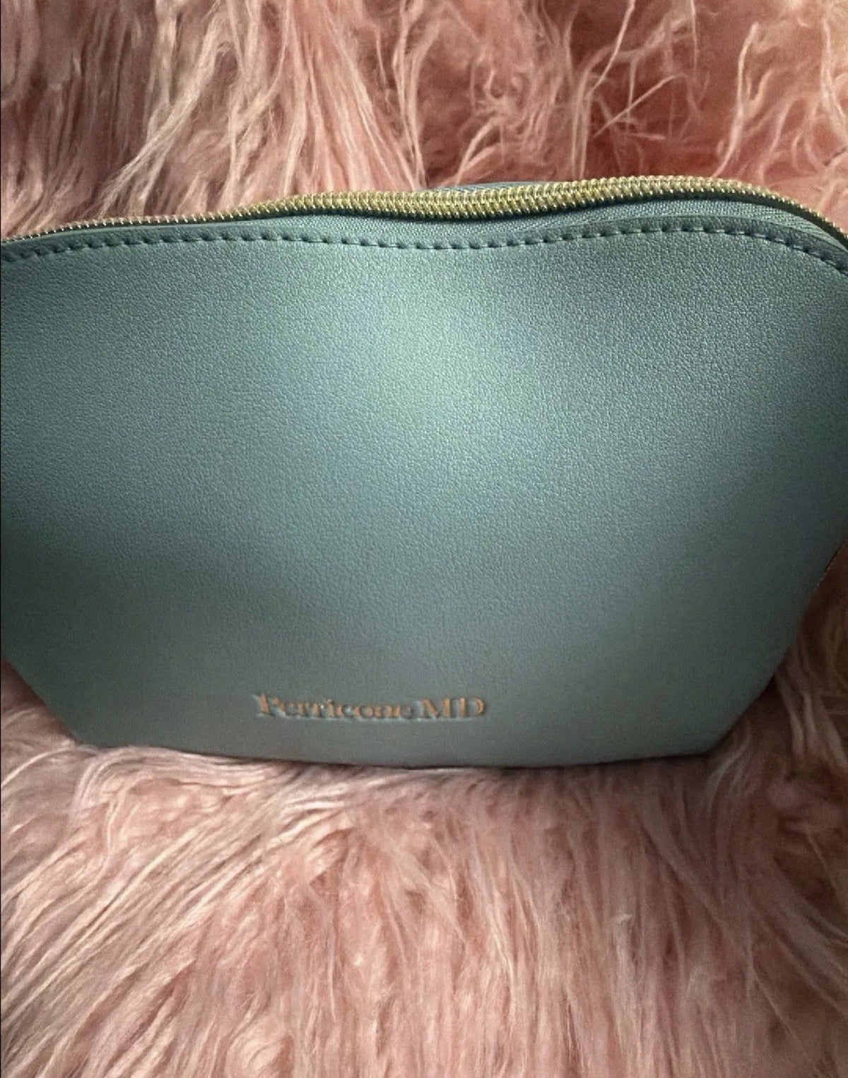 Light Blue Cosmetic Bag for Travel & Makeup Storage