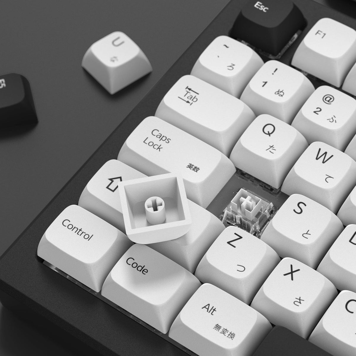 White PBT Keycap Set for Mechanical Keyboard - Japanese XDA Profile 75% Dye-Sublimation