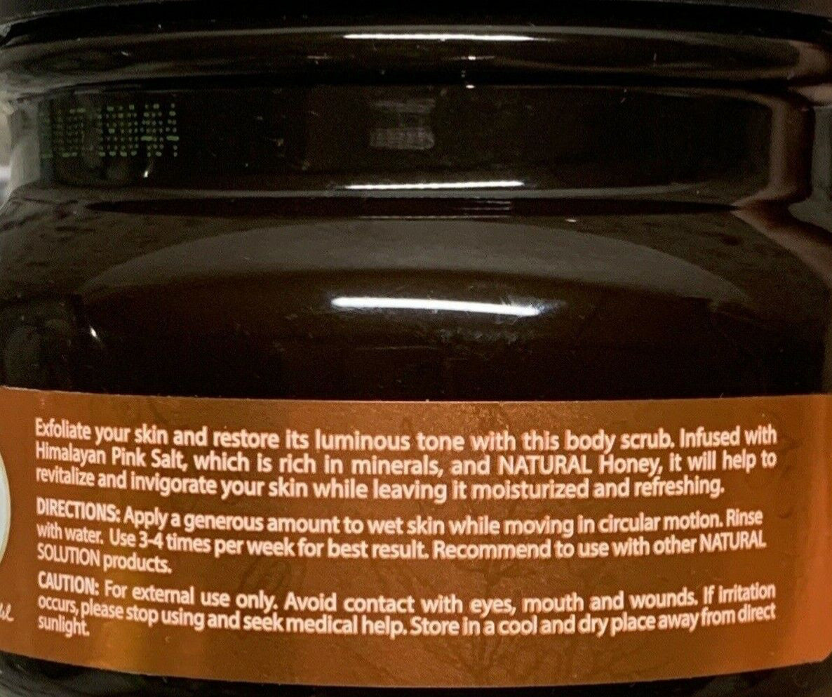 Natural Solution Himalayan Pink Salt Body Scrub with Honey 12.3oz