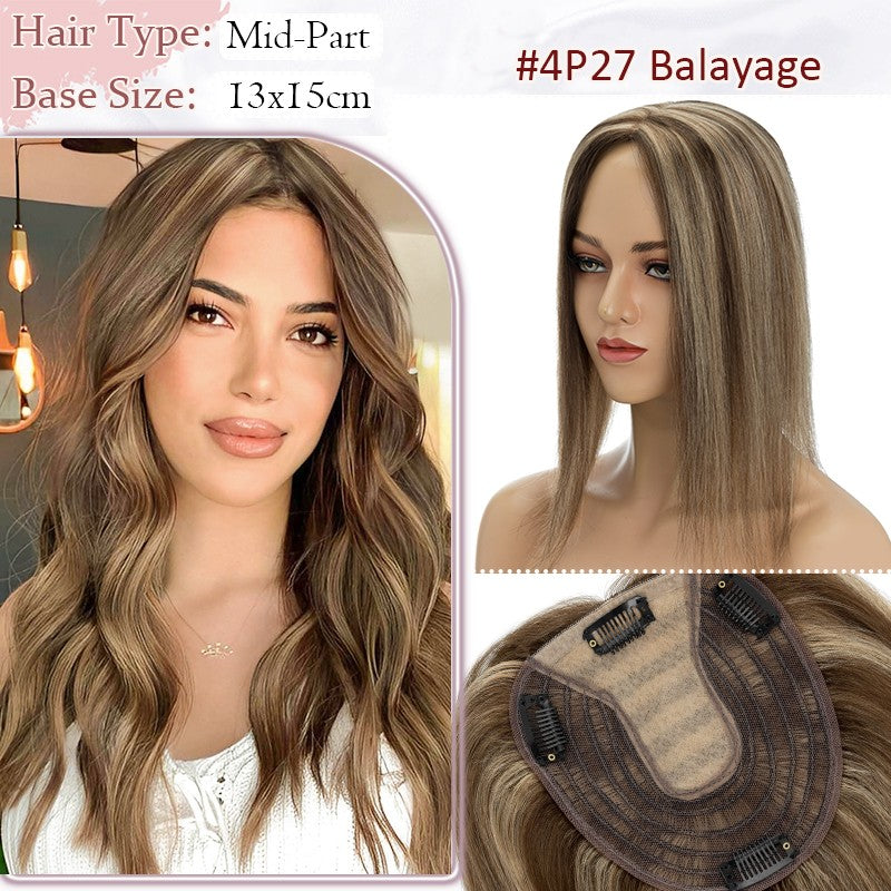 Women Clip-in Hairpiece for Hair Loss & Volume - 100% Remy Human Hair