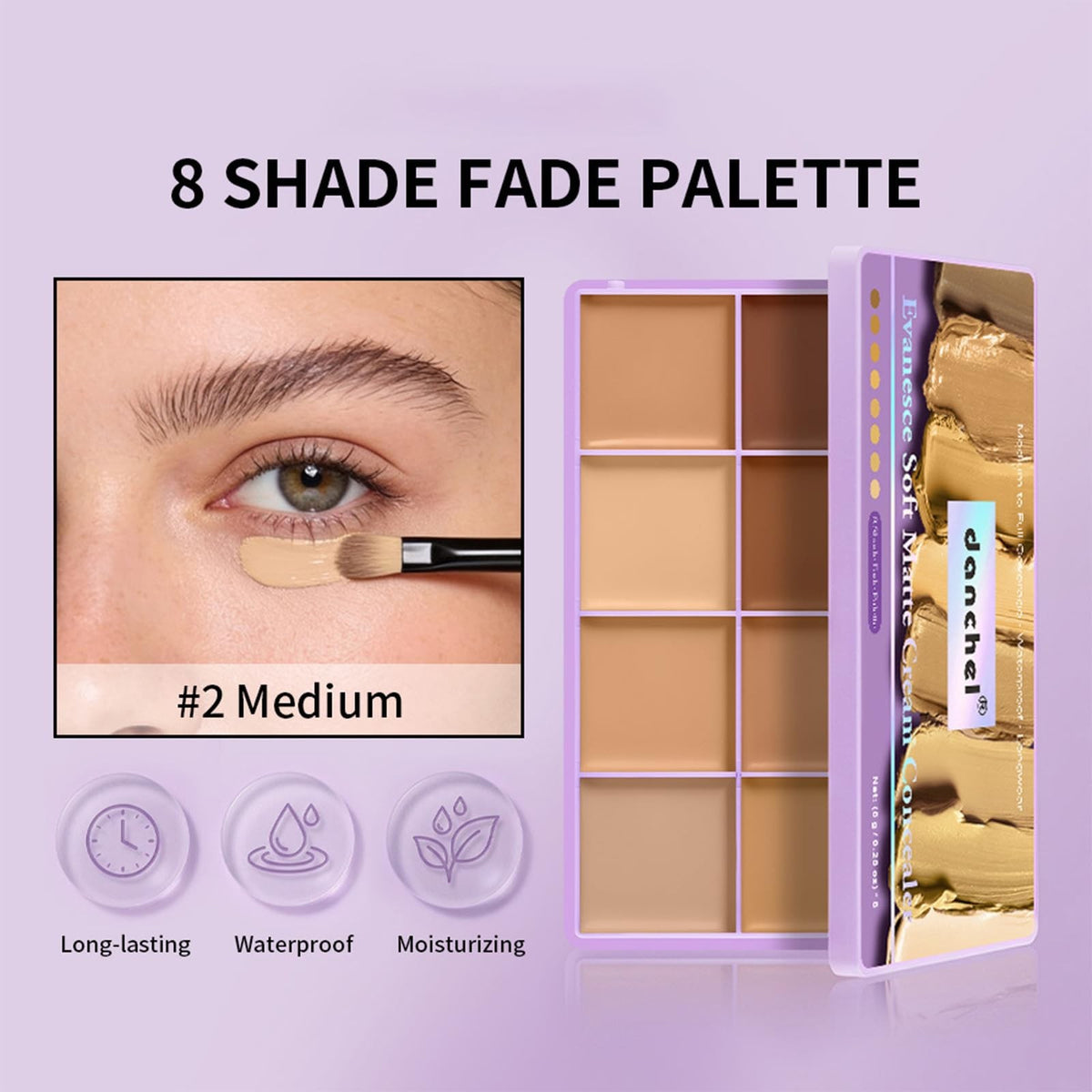 8-Color Cream Concealer Palette for Flawless Skin - Medium Shades