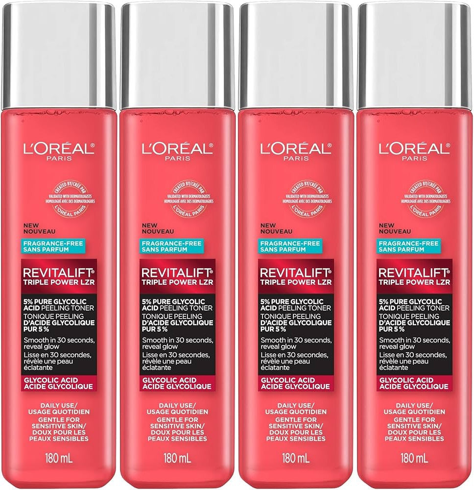 Glycolic Acid Toner 4 Pack - 6oz for Skin Refresh & Brightening