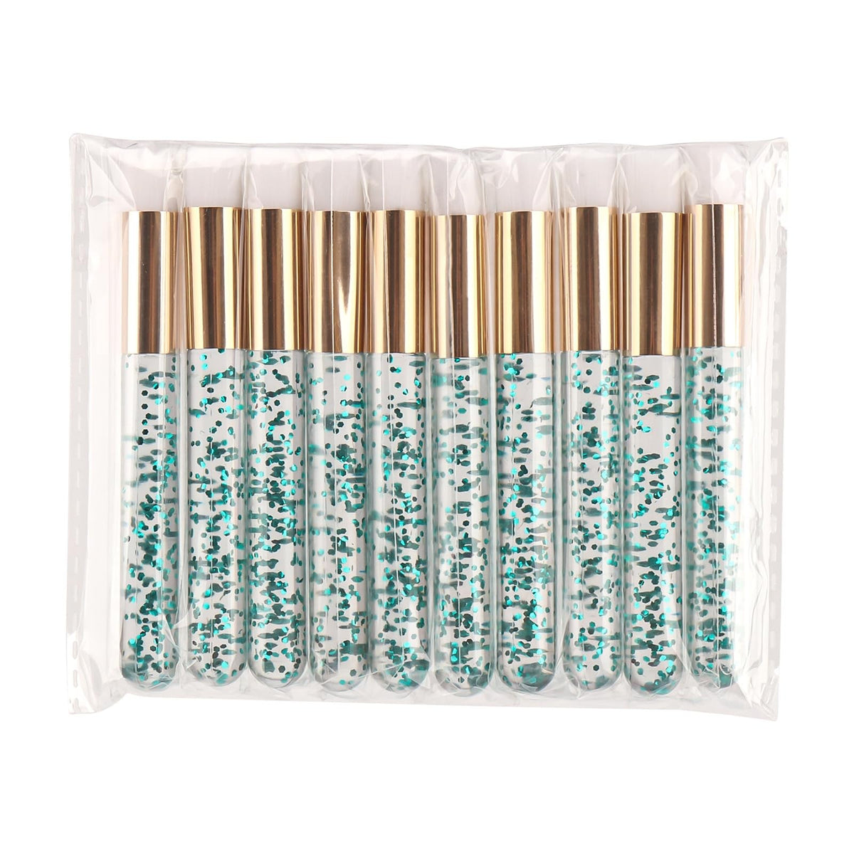 10pcs Lash Extension Cleanser Brushes - Soft Fiber, Peel Off Green