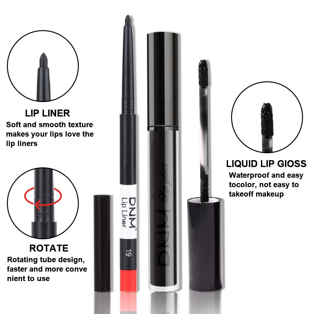 Matte Liquid Lipstick and Lip Liner Set - Long Lasting Waterproof Lip Makeup