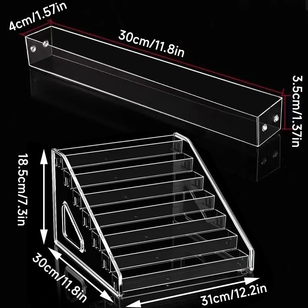 Clear Nail Polish Organizer 7 Layers Acrylic Storage Shelf for Cosmetics & Art Supplies