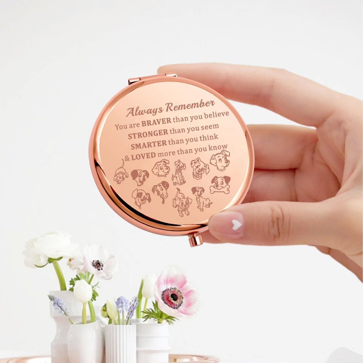 Dalmatians Pocket Mirror - Compact Makeup Mirror with Pongo & Perdita Design