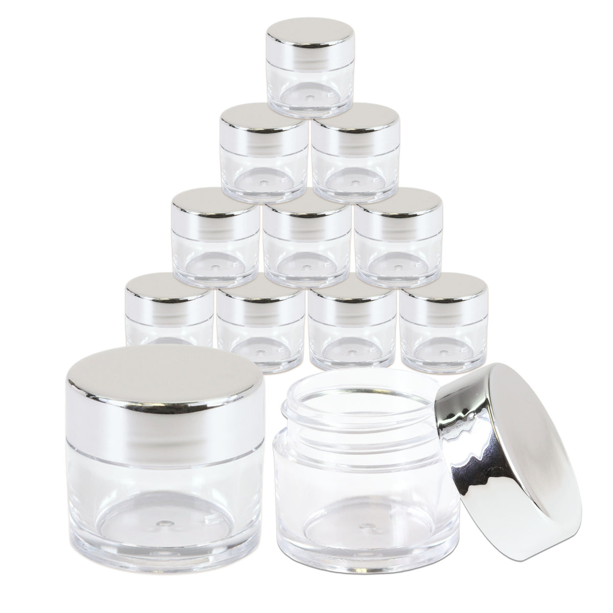 Double-Wall Leak-Proof Acrylic Sample Jars - 7g/7ml, Reusable Storage Containers