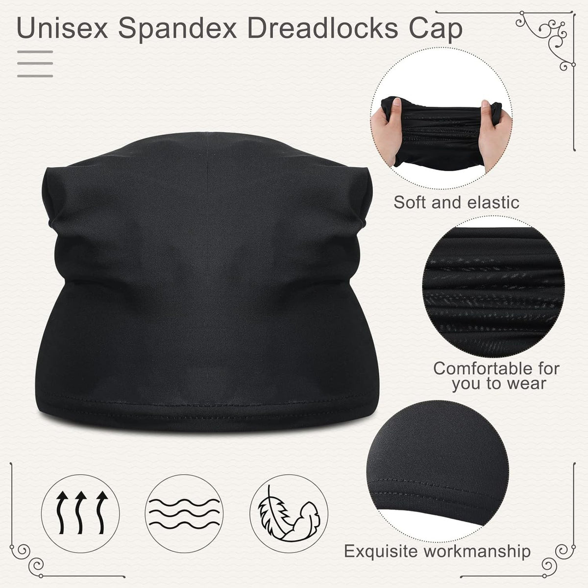 Eurzom 4 Pieces Unisex Stocking Dreadlock Caps Accessories Short...