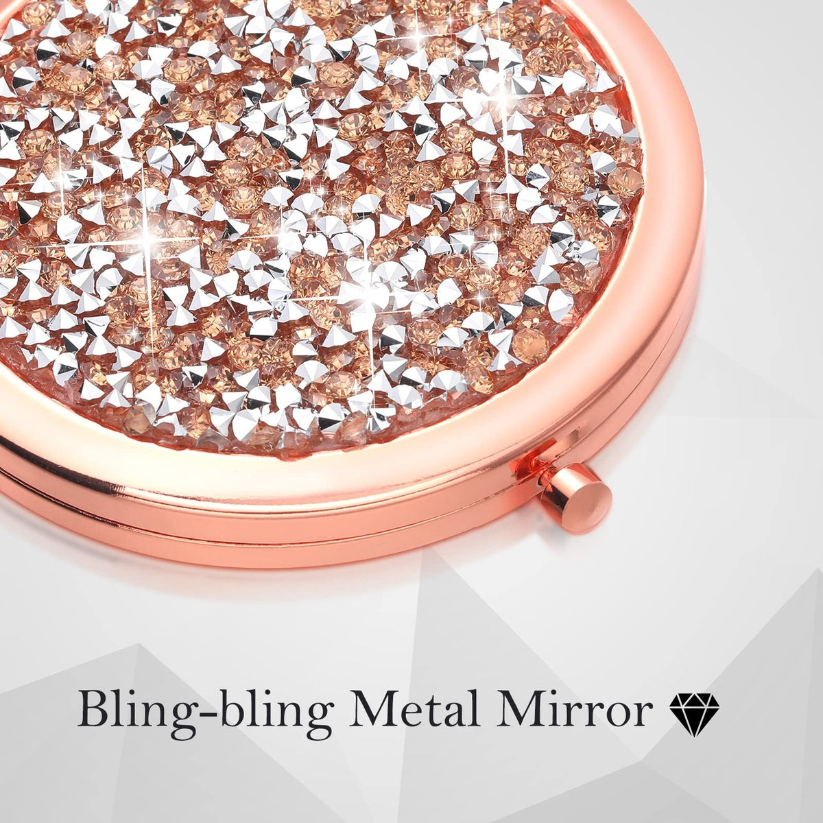 6 Pack Compact Travel Mirrors - Rose Gold Mini Pocket Makeup Mirrors for Purse Gift