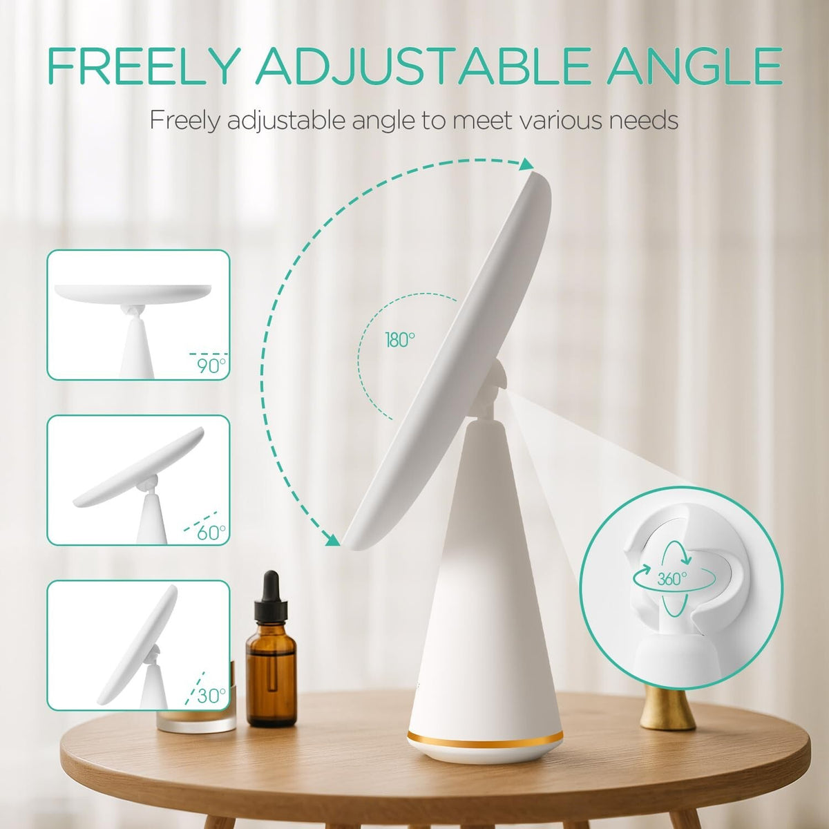 Rechargeable Travel Vanity Mirror with Lights | 3 Brightness Levels