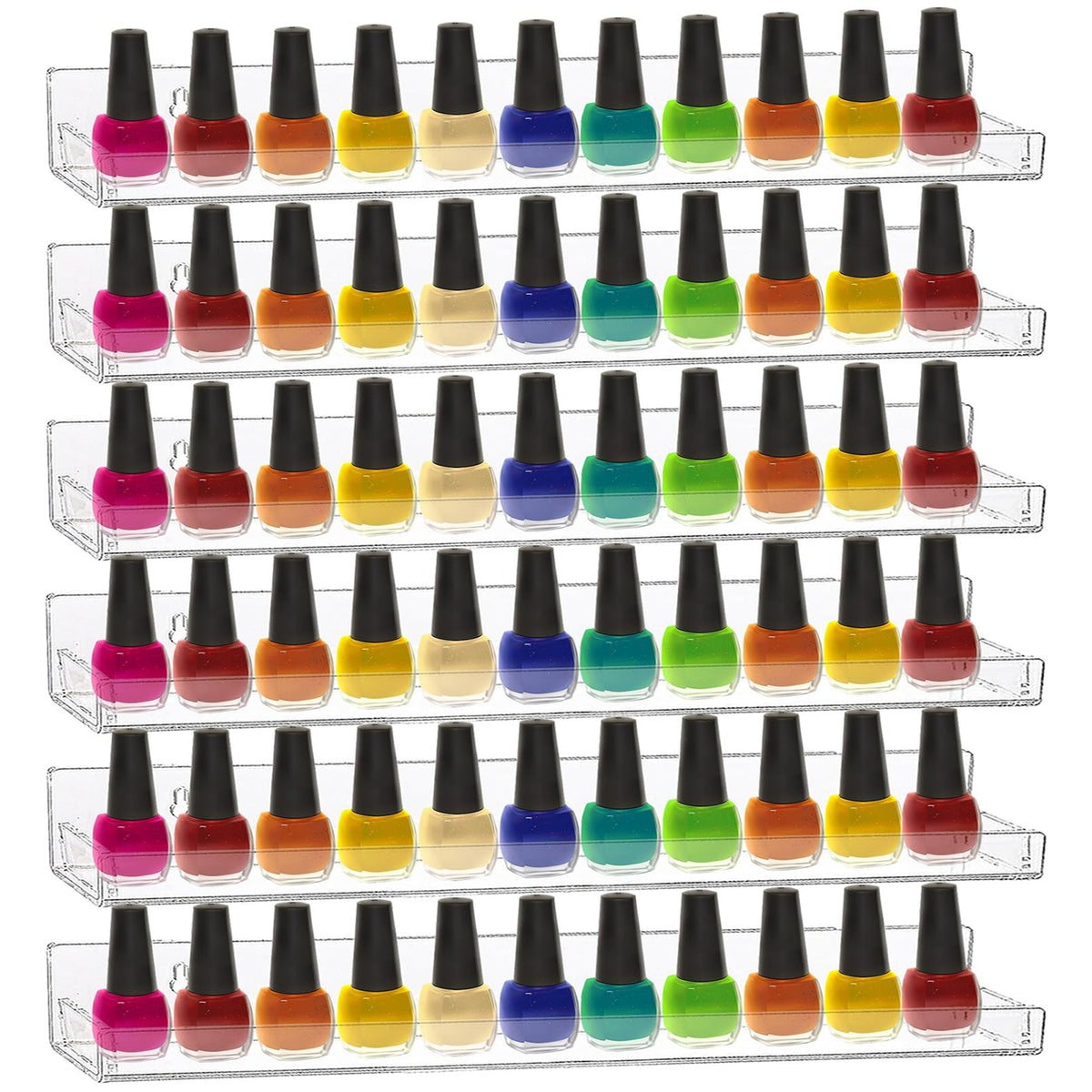 Wall Mounted Nail Polish Rack Organizer Holds 90 Bottles Clear Acrylic
