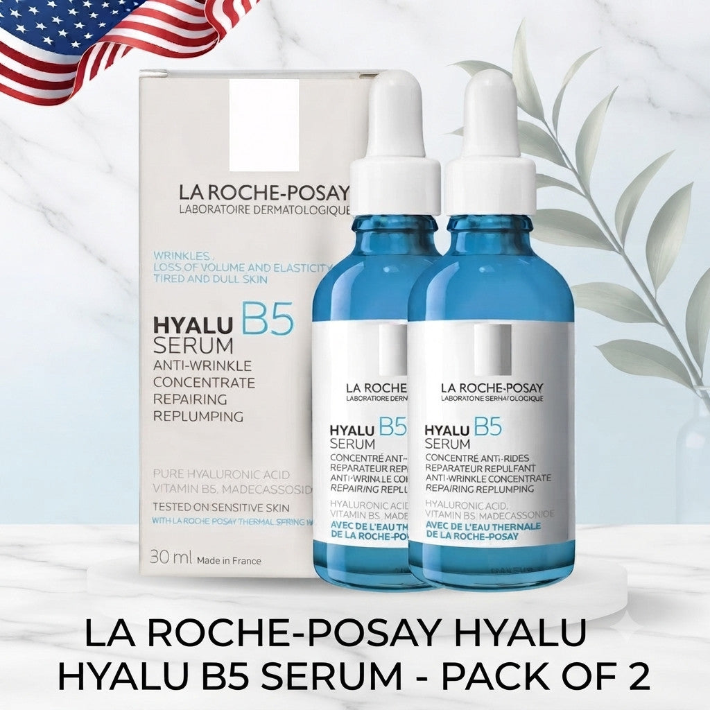 La Roche-Posay Hyalu B5 Anti-Wrinkle Serum Pack of 2 - Hydrating & Smoothing Face Treatment