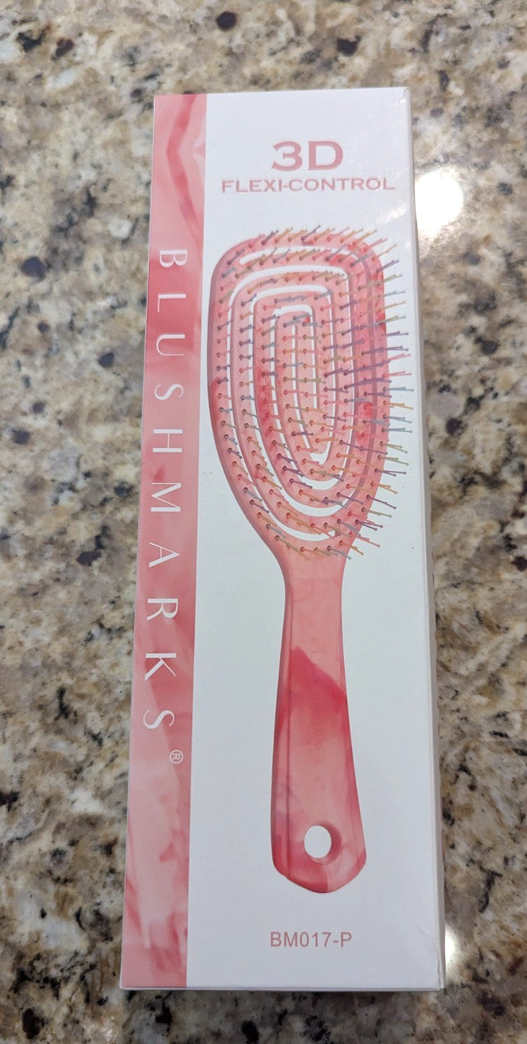 Pink Detangling Hair Brush with Flex-Control 3D Design - Easy Styling