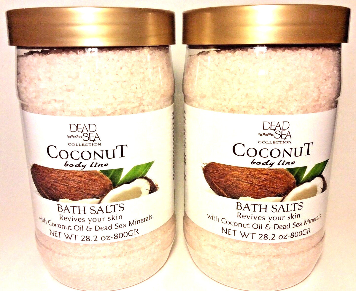 (2 Pack) Dead Sea Collection Bath Salts COCONUT OIL - 28.2 oz each