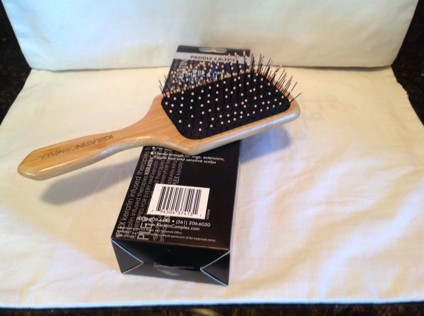 Keratin Complex Detangling Paddle Hairbrush - Gentle Styling Tool