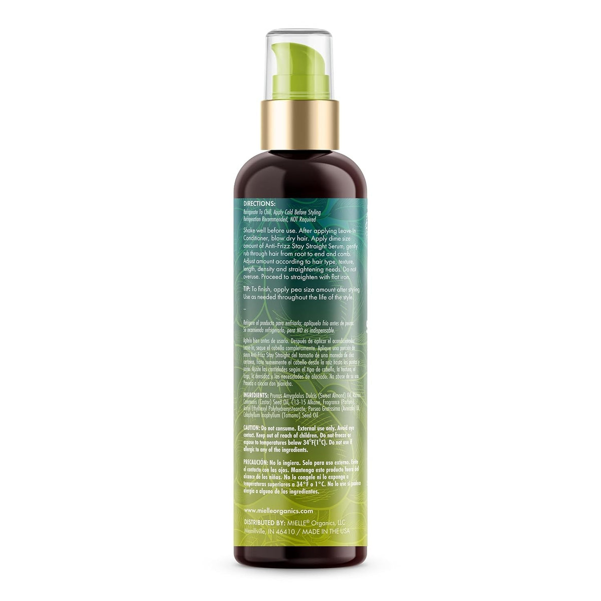 Anti-Frizz Hair Serum with Avocado & Tamanu Oil - Stay Straight, 6 Fl Oz
