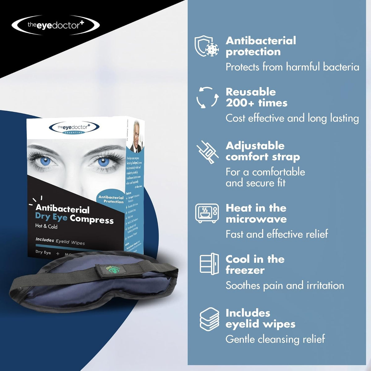 Reusable Hot Cold Antibacterial Eye Compress for Dry Eye & Blepharitis