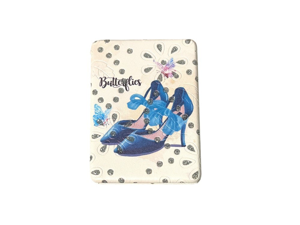 Double Compact Mirror with Crystal Stones - Makeup & Travel Accessory