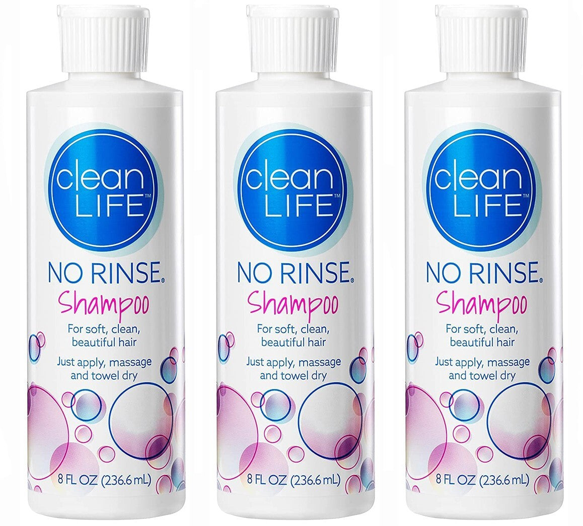 No Rinse Hair Shampoo - Paraben Free, 8 Fl Oz Bottle, Pack of 3