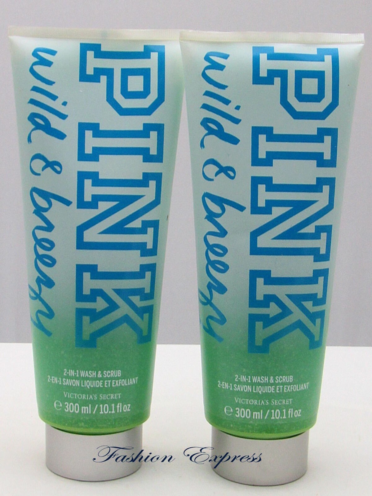 VICTORIA'S SECRET PINK WILD & BREEZY 2-IN-1 WASH SCRUB 10.1 OZ (LOT