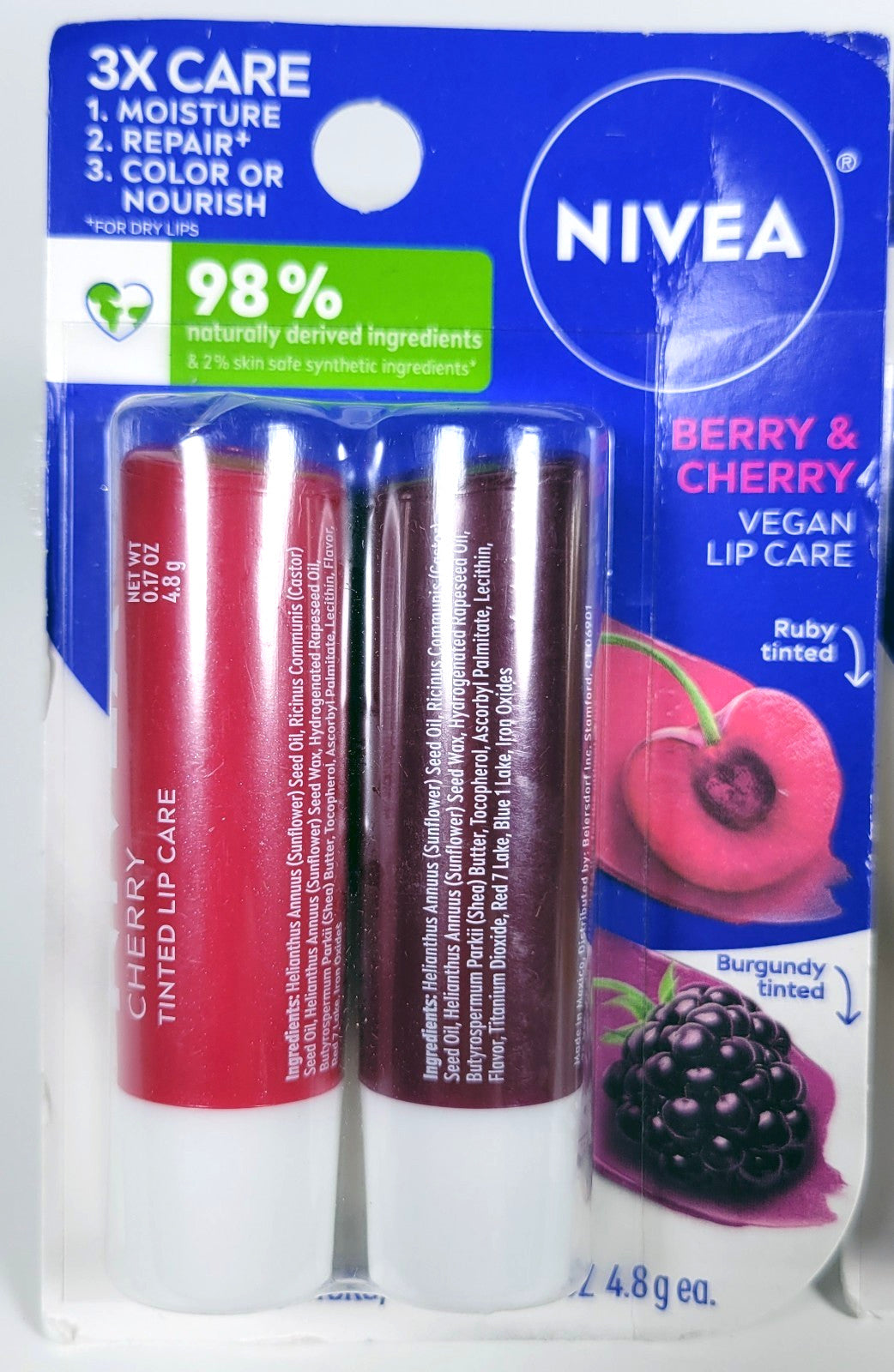 Tinted Lip Balm Set - NIVEA Lip Care in Pearly Pink Cherry & Berry
