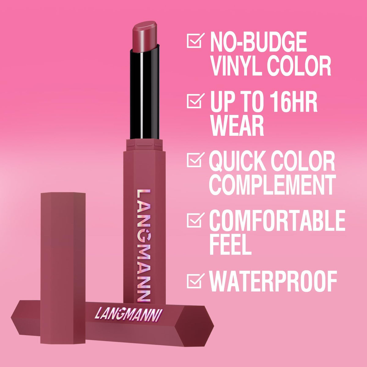 Pink & Rose Matte Lipstick Set - 6 Color Collection for Natural & Glam Looks