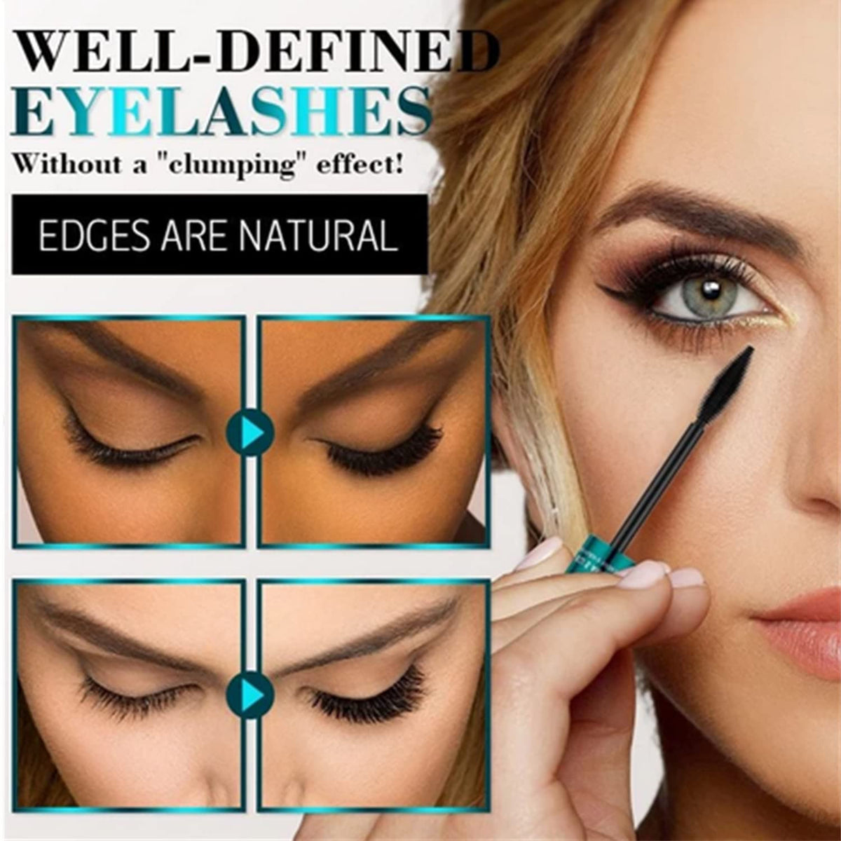 Long-Lasting 2 Pack Waterproof Lash Mascara Set with Dual Brushes