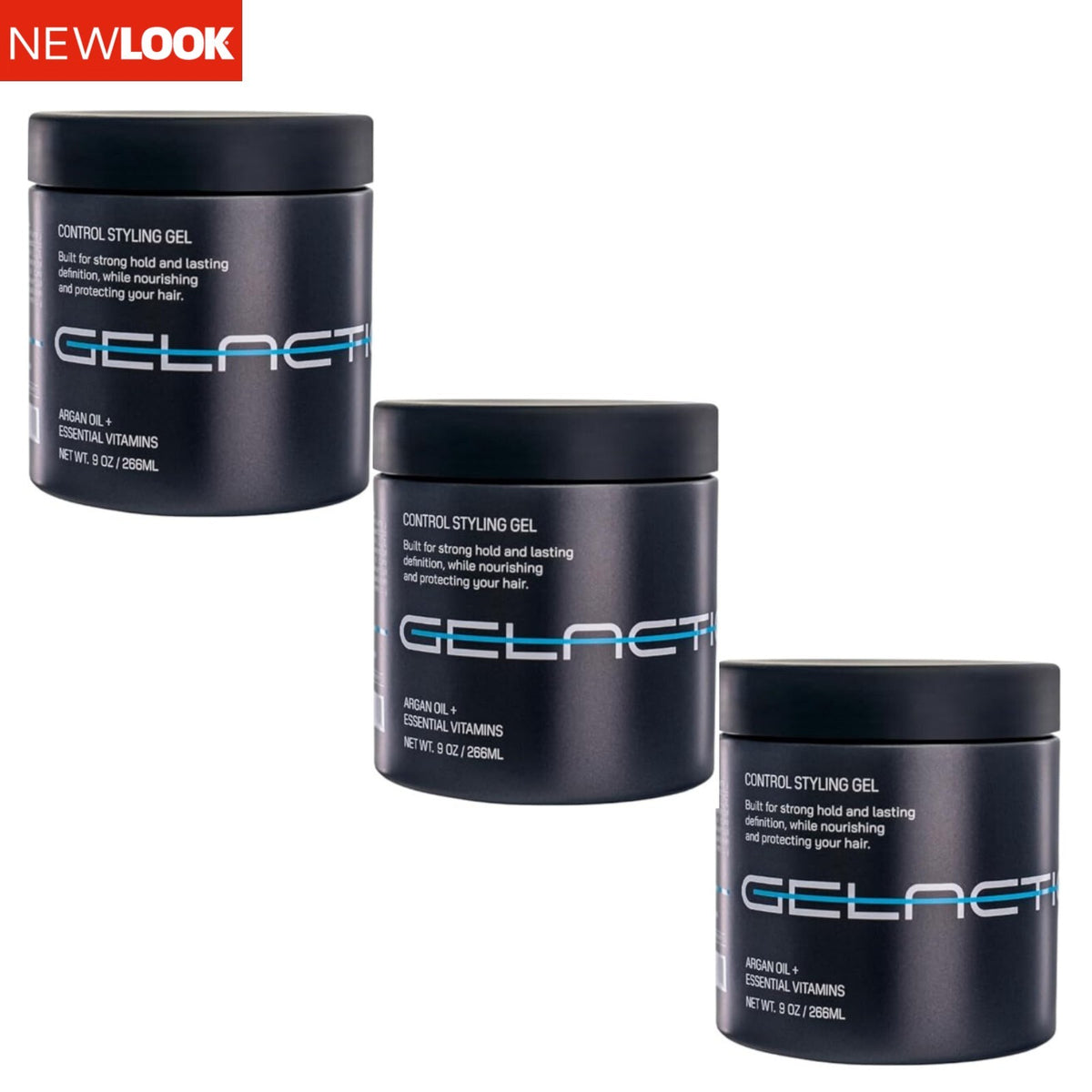 Strong Hold Water-Based Hair Gel - Pack of 3, Natural Shine & Frizz Control