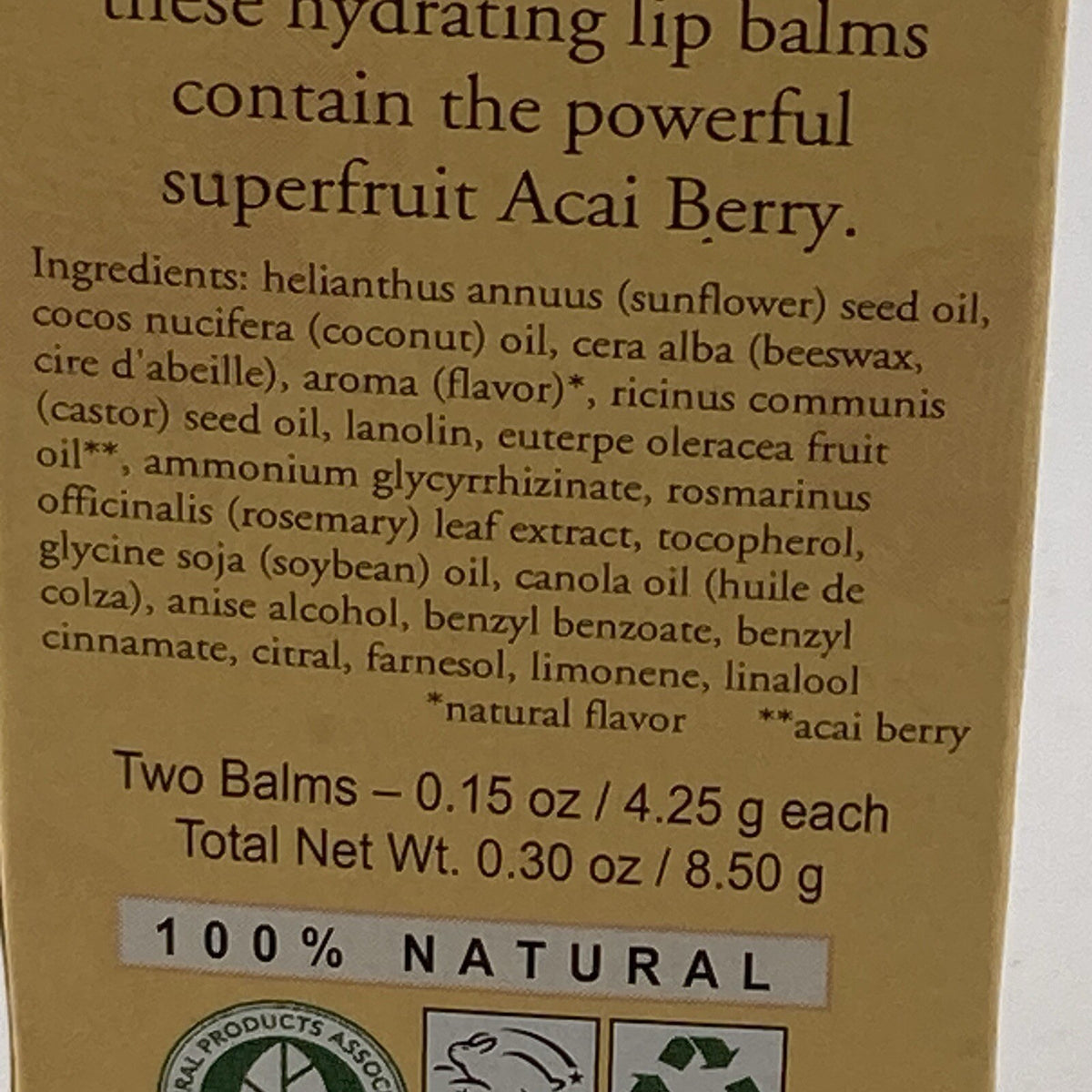 Burt's Bees Acai Berry Rejuvenating Lip Balm 2 Pack - Discontinued