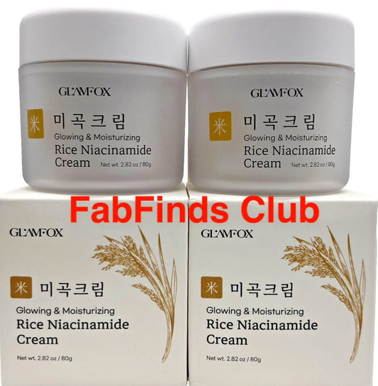 Korean Rice Niacinamide Cream Set - Glow & Hydrate for Glass Skin, 2x 80g
