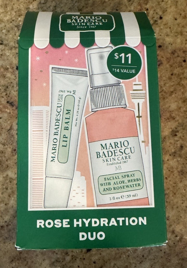 Rose Facial Spray and Lip Balm Duo - Hydrating Skin & Lip Care Set