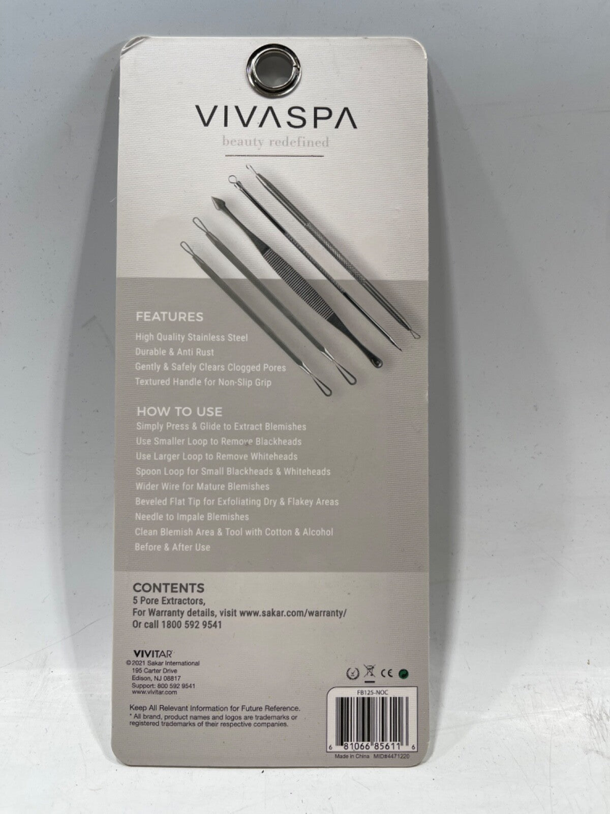 Blackhead & Whitehead Pore Extractor Kit - Stainless Steel Comedone Removers