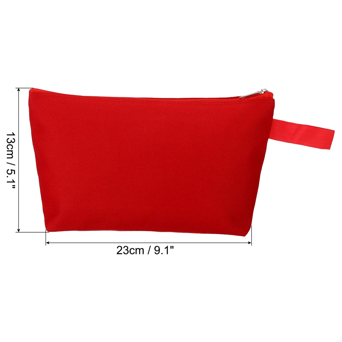 Canvas Makeup Bags with Strap - 5 Pcs Cosmetic Toiletry Organizer, Red