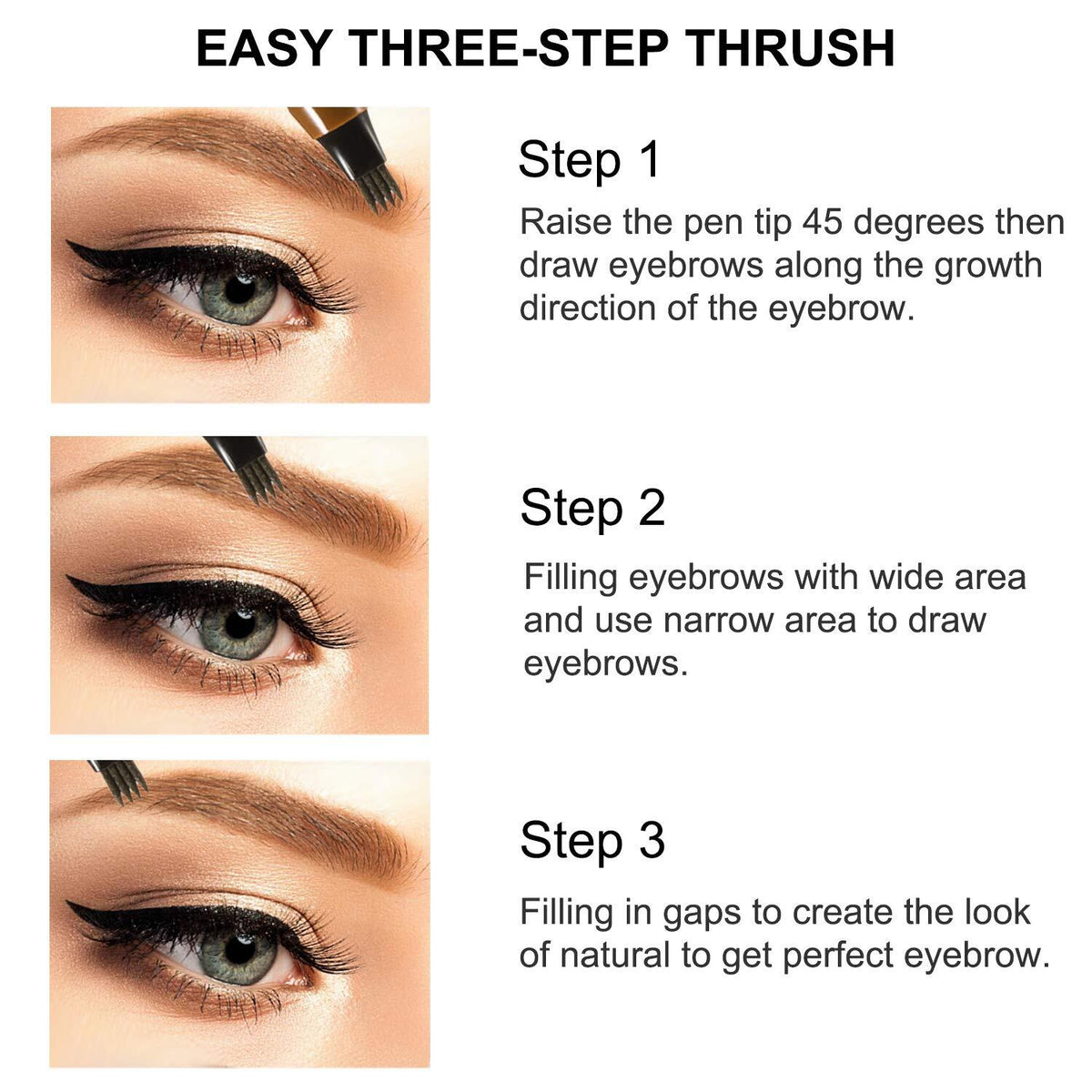 Waterproof Microblading Eyebrow Ink Pen Long Lasting 3D Brow Pencil
