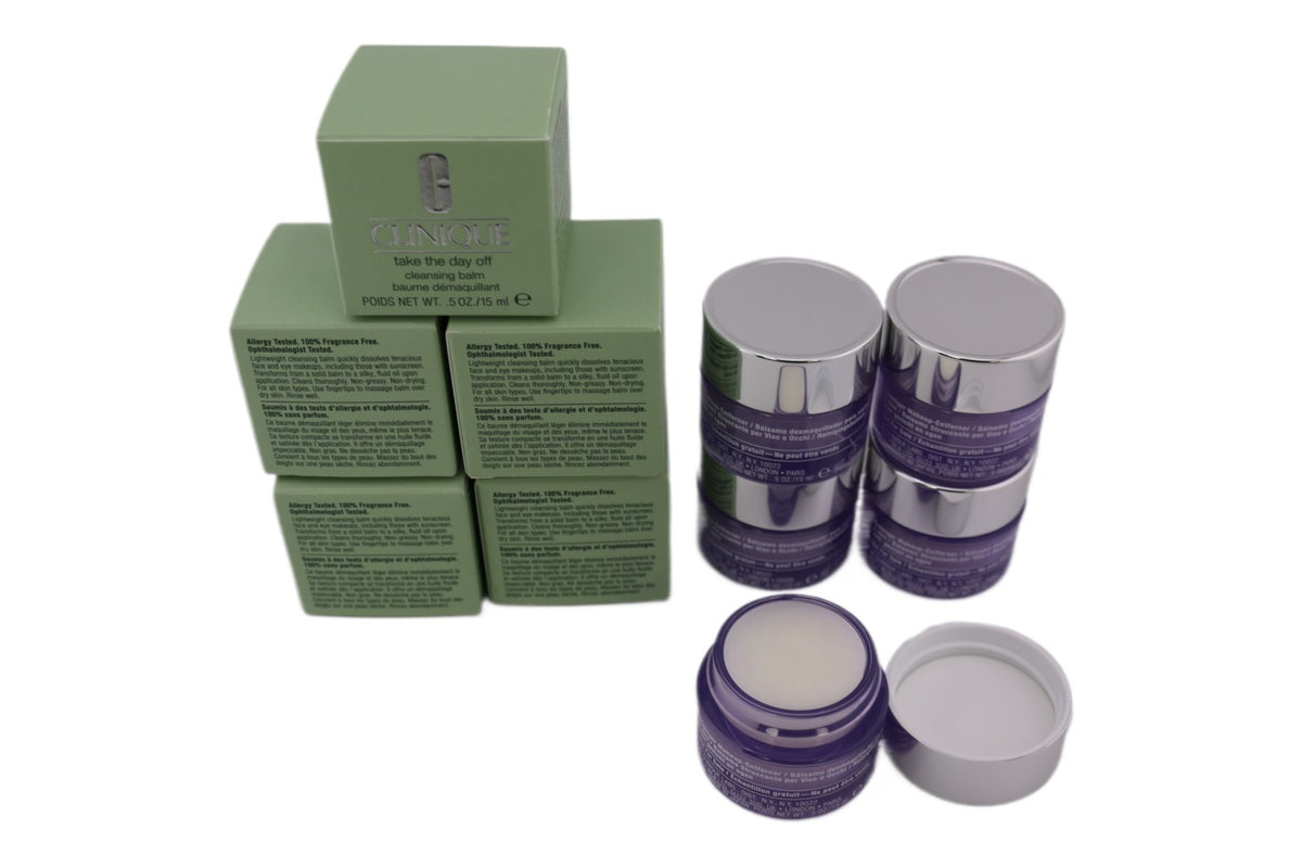 Set of 5 Clinique Take the Day Off Cleansing Balm Minis 0.5 oz - Gentle Makeup Remover