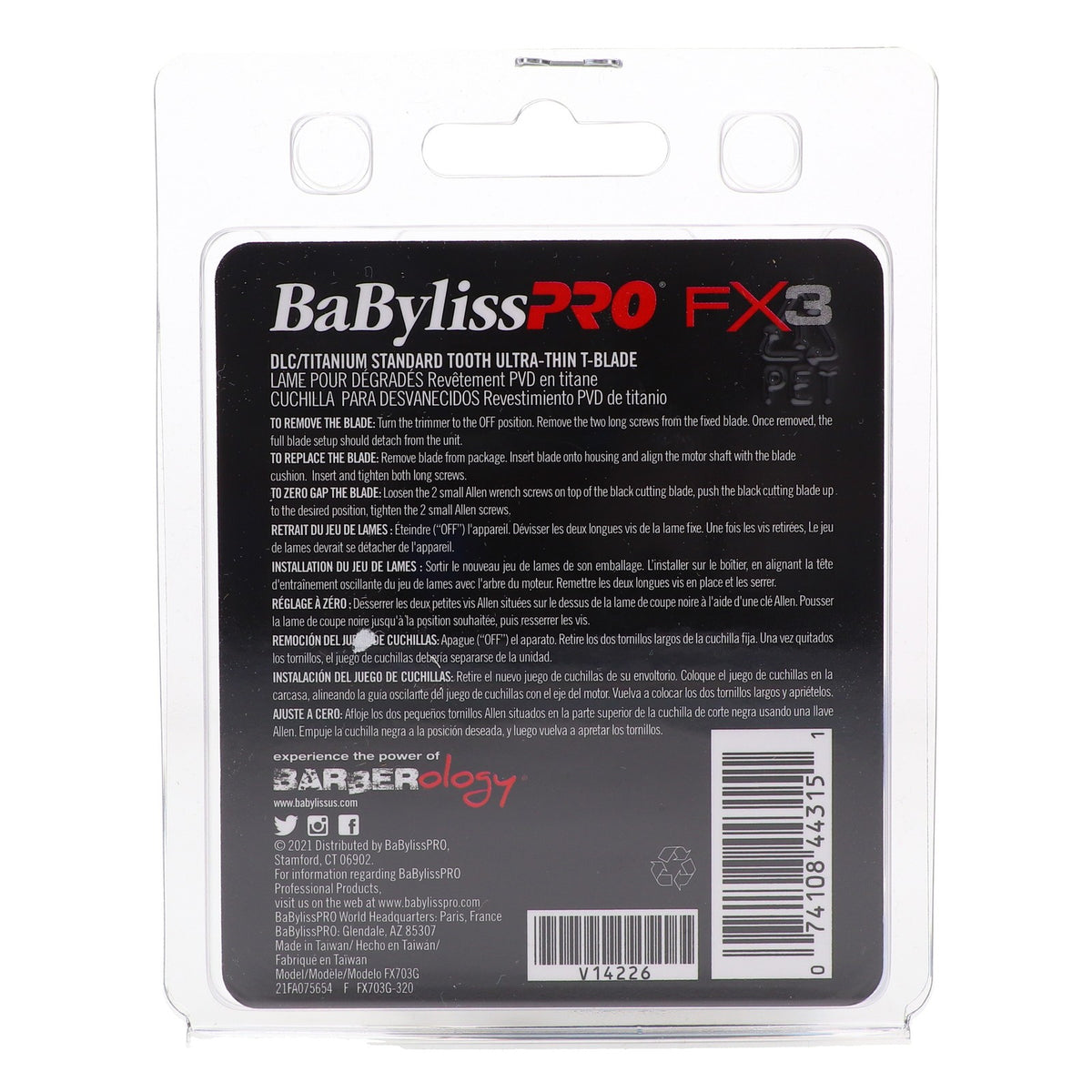 BaBylissPRO Replacement DLC Titanium Ultra-Thin T-Blade for FX3 Clipper