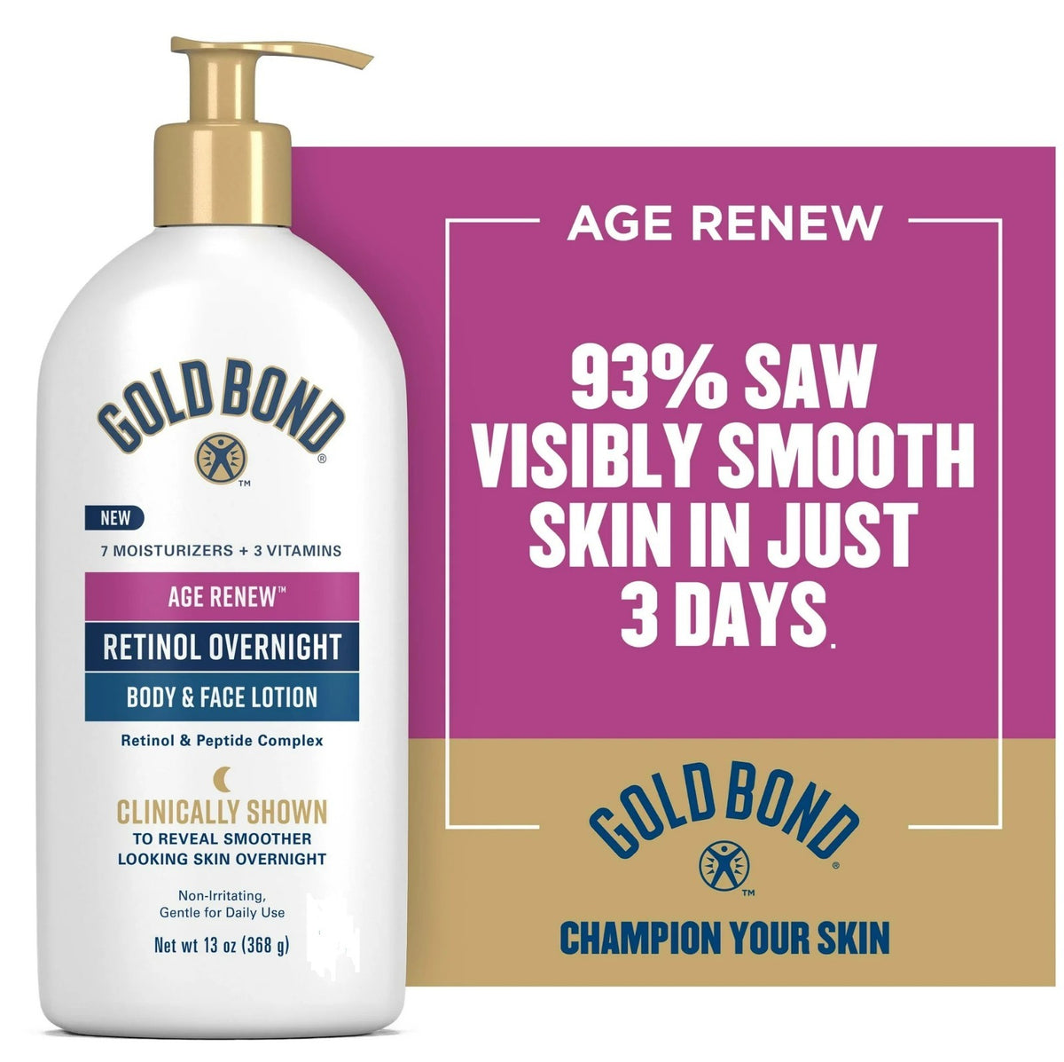 Gold Bond Age Renew Retinol Lotion 13oz - Anti-Aging Body & Face