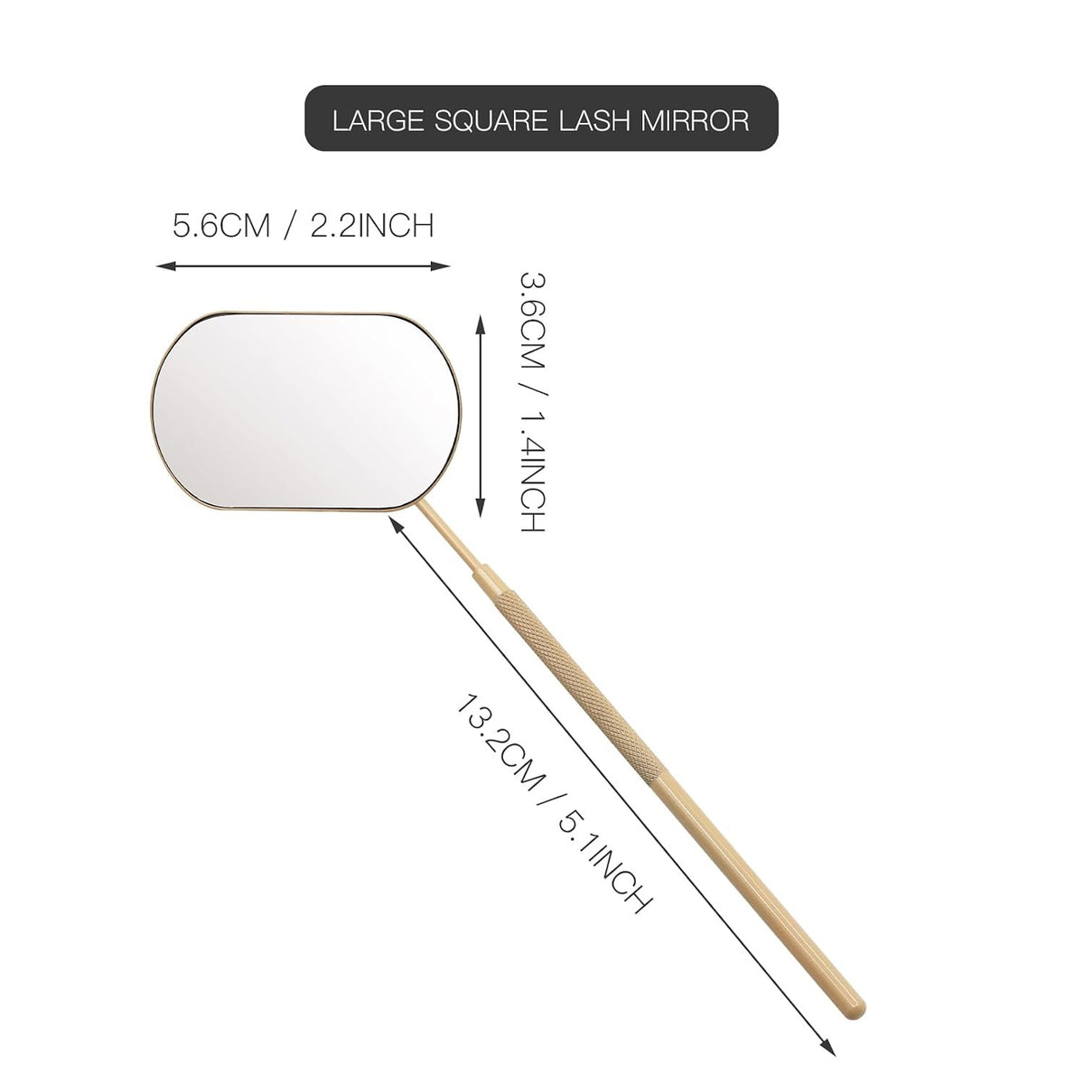 Large Stainless Steel Eyelash Mirror for Lash Extensions - Handheld Makeup Tool