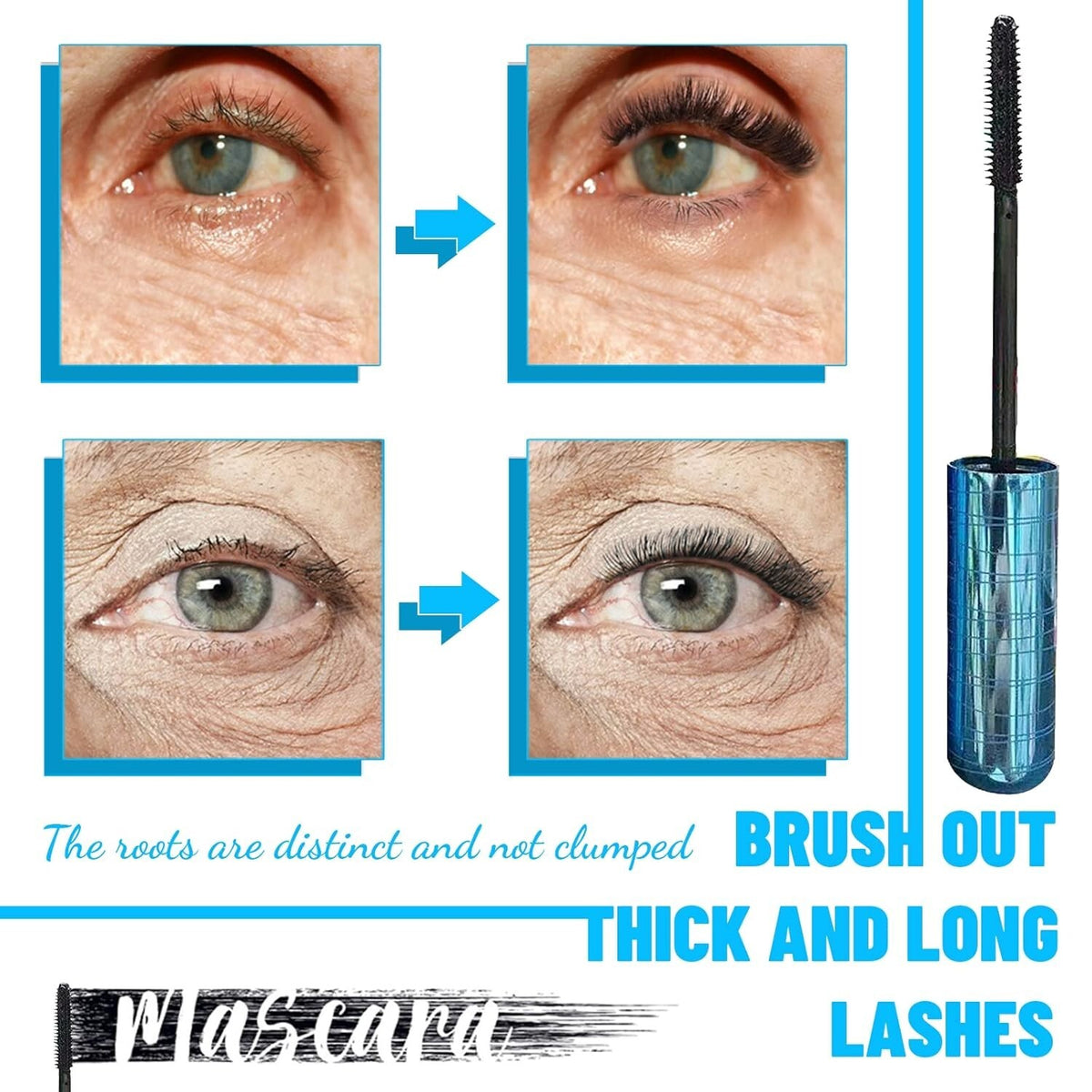 Waterproof Lash Mascara for Thinning & Sensitive Eyes - Fuller, Longer Lashes