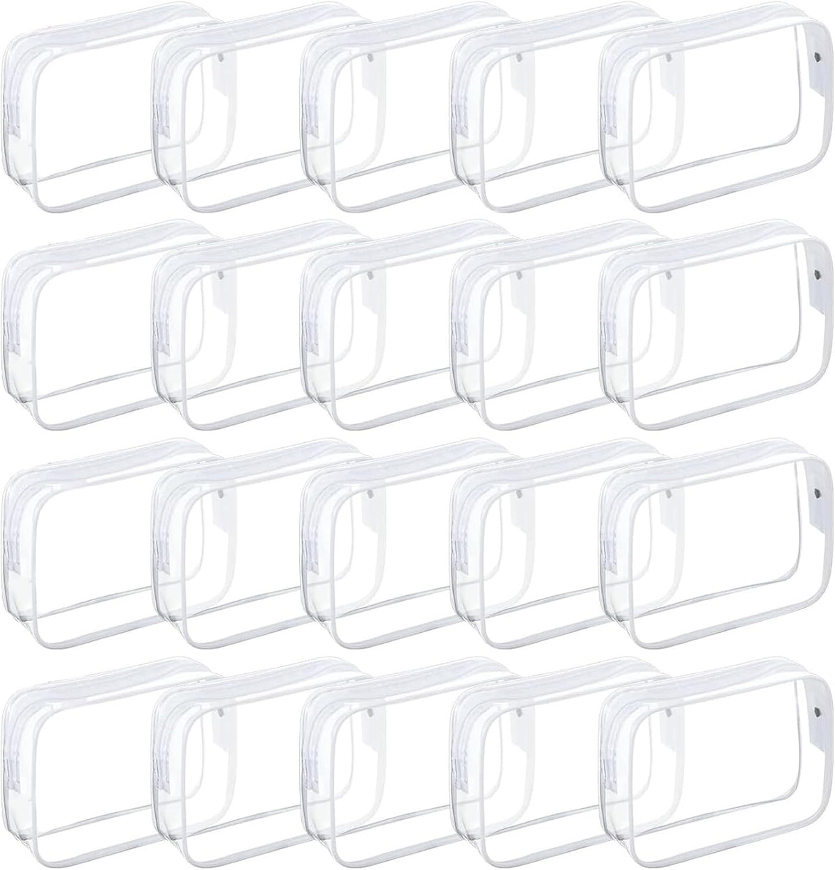 Clear Waterproof Cosmetic Bags Set - 20 Pack Travel Toiletry Organizer