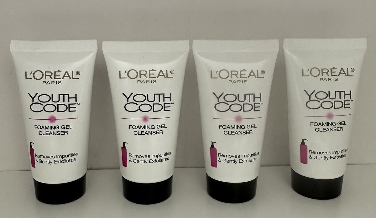 L’Oréal Youth Code Foaming Gel Cleanser 1.0 oz – Travel Lot of 4