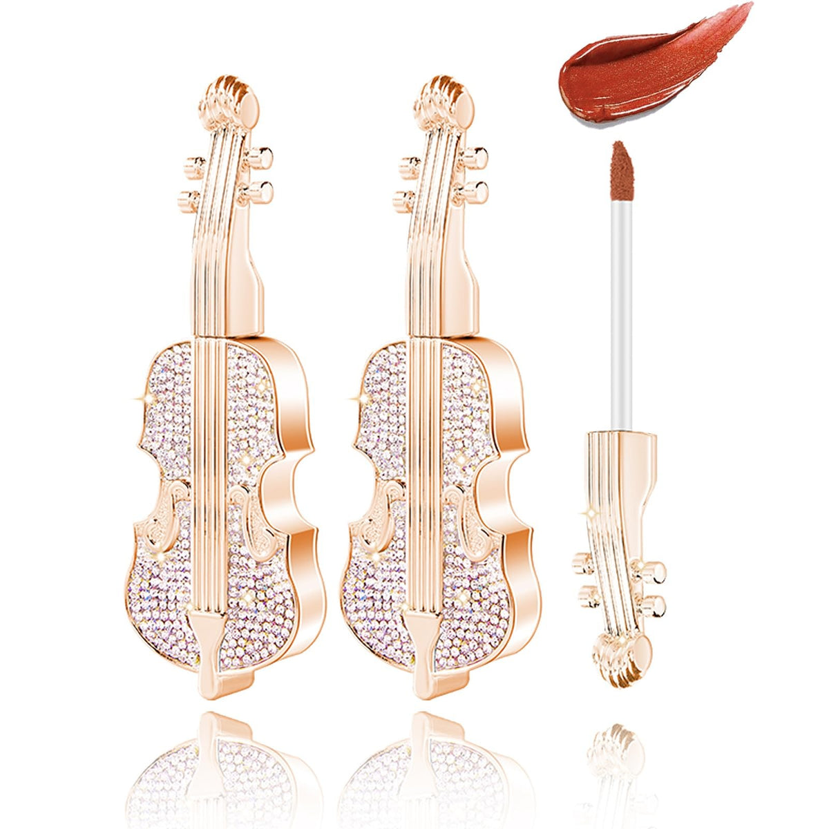 Long Lasting Velvet Red Lipstick Set with Violin Packaging - Waterproof & Matte