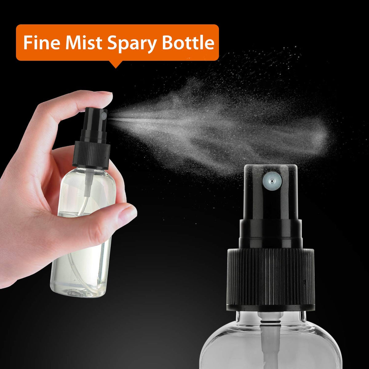30 Pack 2 oz Clear Fine Mist Spray Bottles with Pump Cap for Travel & DIY