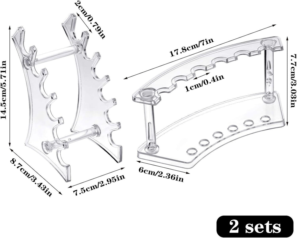 Set of 4 Clear Acrylic Pen Display Stands - Desktop Organizer for Pens, Makeup Brushes & More