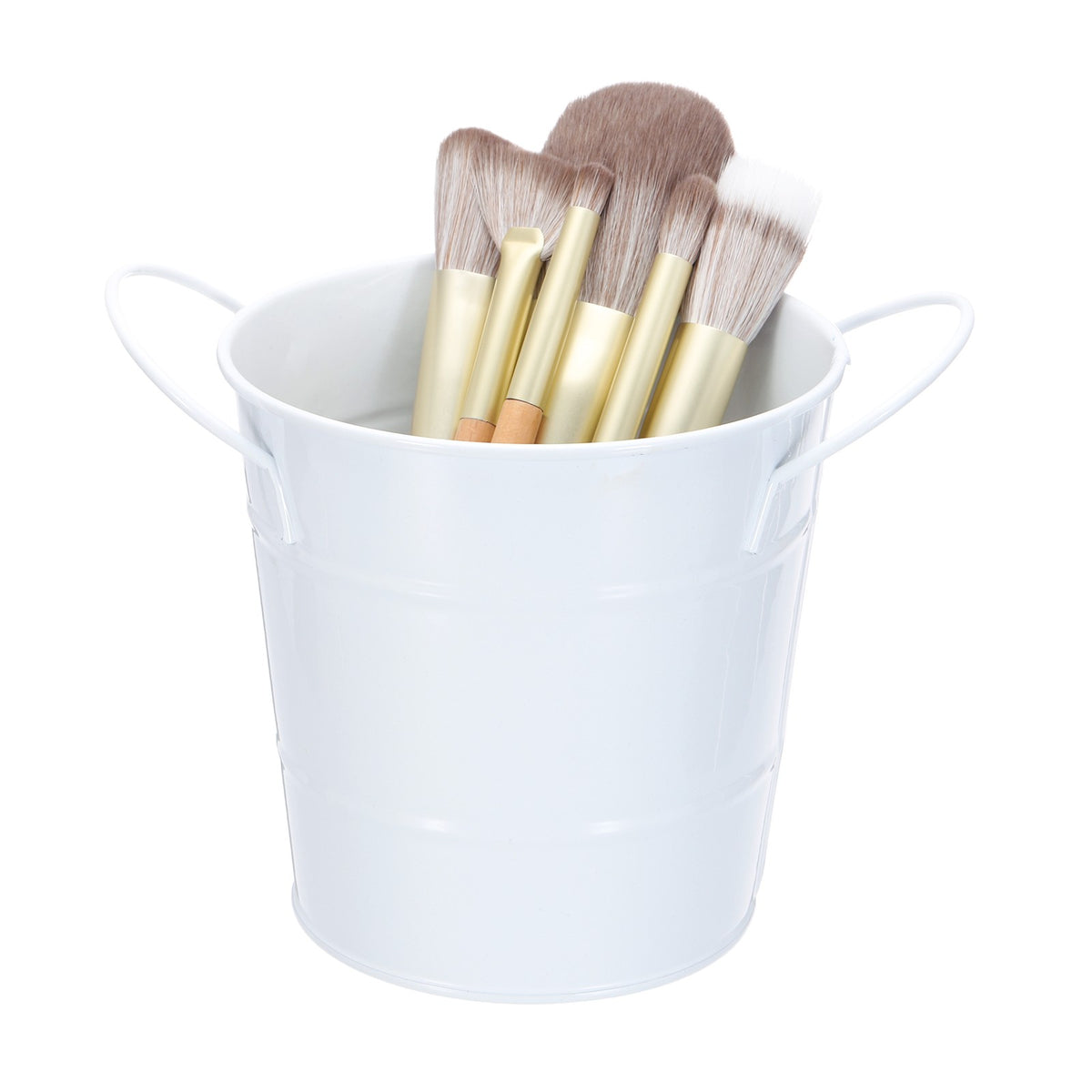 Makeup Brush Holder Organizer with Handle - White, 3.5x4.4 Inches
