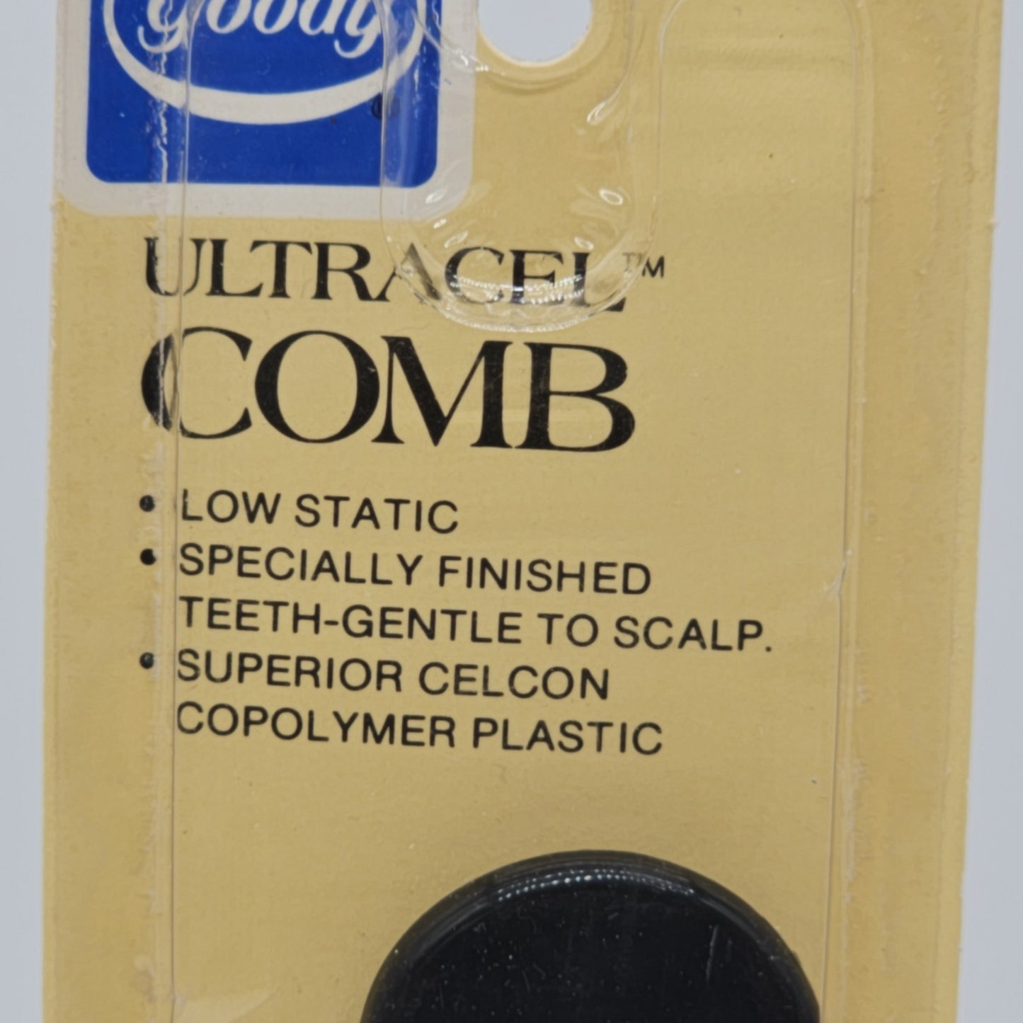 Vintage Goody Ultracel Comb Black Low Static Heat-Resistant Hair Comb 1985